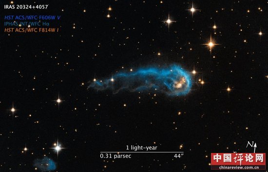 哈勃拍摄“宇宙毛毛虫”：绵延10万亿公里